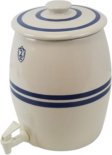 Ohio Stoneware Barril de Kombucha de 2 galones, tapa y espita