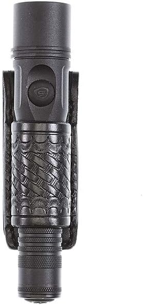 Products Flashlight Holder Aker Leather 654 Flashlight Holder, Plain, Strion LED and Ds Led, Black