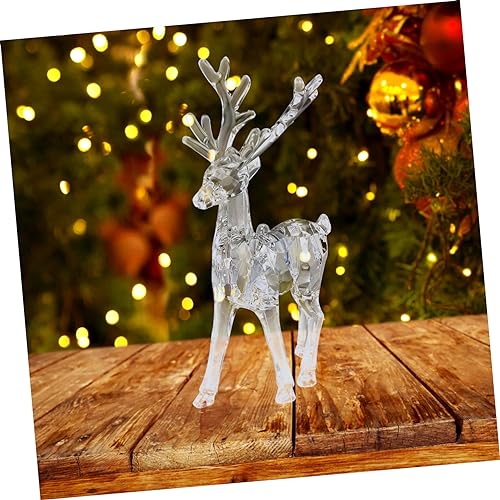 Figurine de wapiti acrylique transparent Mobestech pour illuminer votre table - 8
