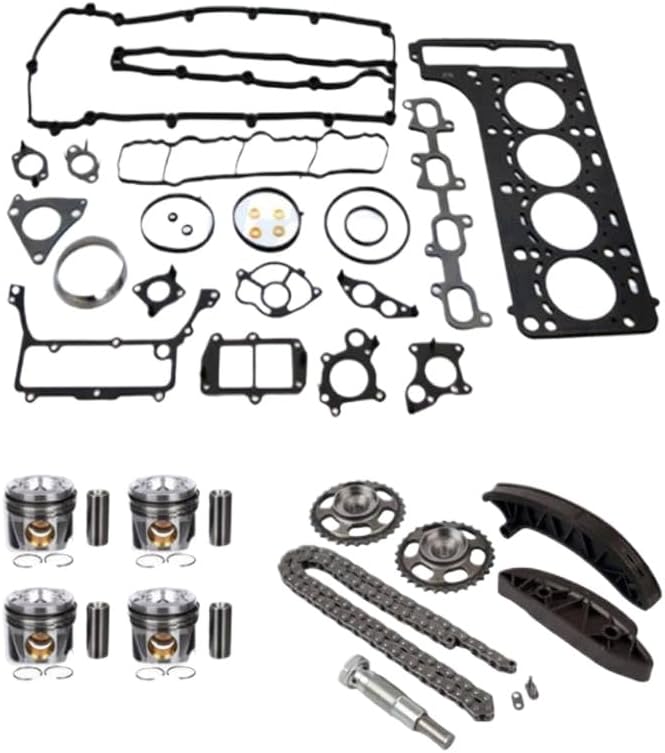 Engine Rebuild Kit with Head Gasket Set Timing Chain Kit and Piston Kit for 2.1L L4 Diesel OM651 Engines Including OM651.960 Used in Sprinter 5T
