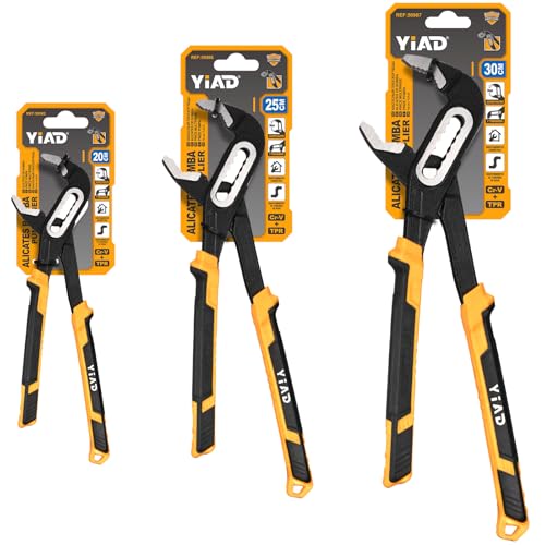 Tongue and Groove Pliers 8/10/12 Inch Adjustable Pliers Set Groove Joint Pliers With 7-Position Push-Lock,V-Jaw Water Pump Pliers With Cushion Grip Handle Tools For Plumber Home Repair Maintenance