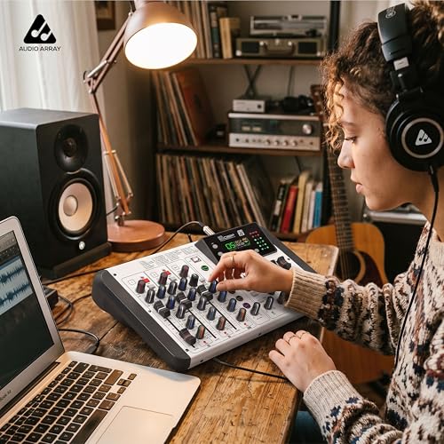 Image of Audio Array 6-Channel Hybrid USB Summing Mixer | 4 Analog & 2 Digital Channels |192kHz /24Bit OTG Recording| 99 DSP FX| BT Connectivity | 2XLR Mic Inputs |Phantom Power| Hi-Z & Headphone Monitoring |M6
