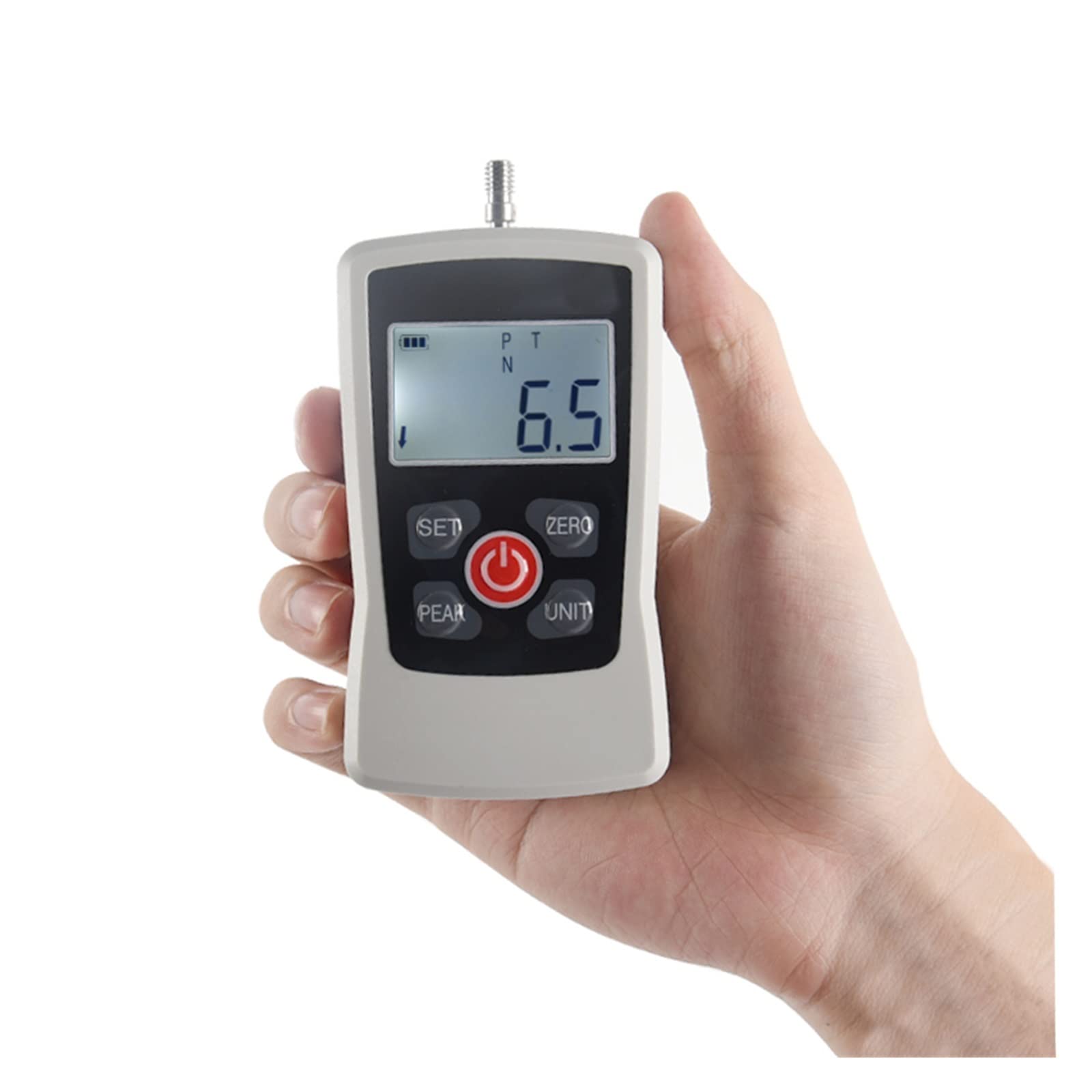 Kraftmesser, 50N/5Kg tragbarer Spannungsdruck Sparsamer digitaler Druck- und Zugkraftmesser LCD-Bildschirm Handgriff Dynamometer