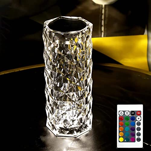 Image of Crystal Diamond Night Light -16 Color RGB Changing LED Lights USB Remote and Touch Control Desk Lamp for Bedroom Living Room Decor Christmas