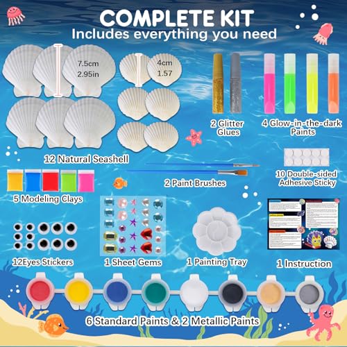 Shell Painting Kit for Kids, Arts and Crafts Gifts for Girls Boys Ages 6-12 - Image 5