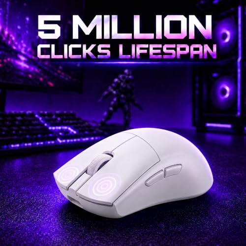 Image of Ant Esports GM380 V2 Tri-Mode Wireless Gaming Mouse | 2.4G + Bluetooth + Wired | 6400 DPI, 4000 FPS Sensor, 1000Hz Polling, 72Hrs Battery, Rechargeable & Lightweight for PC, Laptop, Mac White