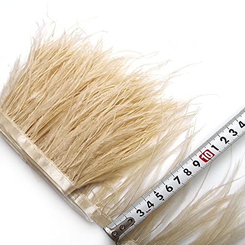 Tharaht Ivory Ostrich Feathers Trim Sewing Fringe 2Yard 4-6Inch For Diy Dress Sewing Craft Clothing Latin Wedding Dress Decoration Ostrich Feather Trim #TOP1