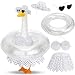 GANSHAYA Hawaiian Porch Goose Outfits Summer Bikini Goose Outfit Fits 23" Goose Statue with Hat Sunglasses & Swimming Ring for Cement Yard Decor(White)