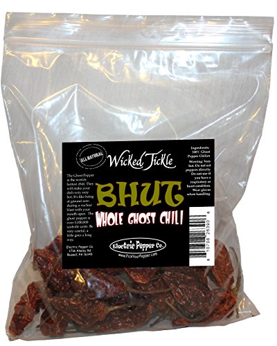 Yellow Dried Ghost Peppers Whole Dried Peppers +2 Free Wicked Tickle Super Hot #TOP4
