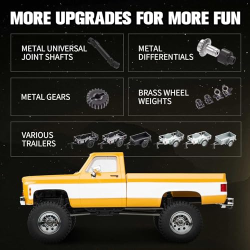 FCX18 FMS 1/18 Chevrolet K10 RC Truck, Officially Licensed 4WD RC Crawler 2 Speeds Switch with LED Lights, Off-Road RC Model for Adults (Red) by FCXㅤ - Image 8