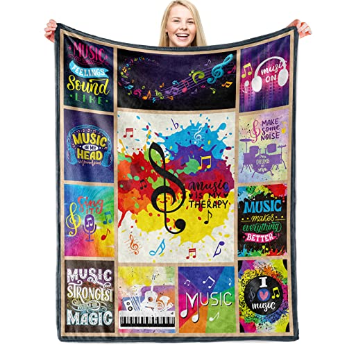 Blanket Music Teacher, Music Throw Blanket Teacher, Warm Soft Bed Throws For Music Lovers, Lightweight Fleece Music Blanket Throws For Teacher Gifts Appreciation Gifts 60"X80" #TOP13