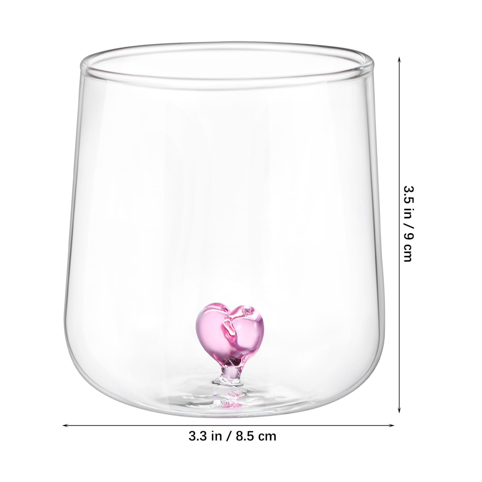 HEALEEP Heart Shaped Glass Cocktail Cup Creative Water Glass for Home for Milk Juices and Cocktails for Friends and Couples