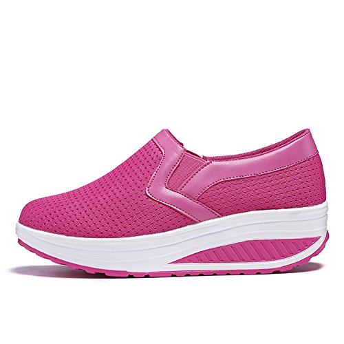 Image of L LOUBIT Women Wedge Shoes Breathable Mesh Sneakers Slip On Comfort Walking Shoes