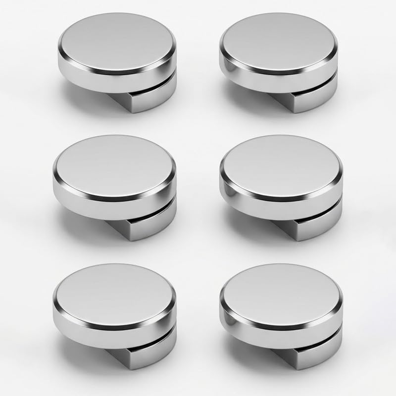 Atlantic Fully Brass Half Round Mirror Glass Bracket Holder 6mm | Chrome Finish | Wall Mounted | Pack of 16 Piece-image-29