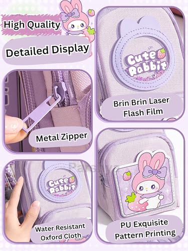 Image of Parshya 6 Layer with 3 Compartment Premium Canvas Pencil Pouch for School Girls and Boys, Cute Aesthetic Stationery Items Kit Case, Large Capacity Stationary Pencil Box for Kids Gifts