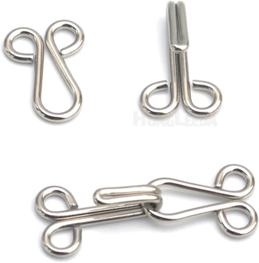100 PCS Underwear Hooks and Eyes, Bra, Pants, Skirt, Special Clothing(Black Nickel)