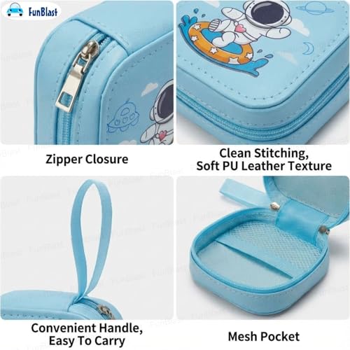 Image of FunBlast Square Coin Pouch for Kids - Cute Cartoon Design Mini Purse, Multipurpose Coins Pouch, Small Zipper Wallet for Kids & Girls, Kawaii Coin Bag (BlueRandom-)