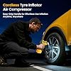 Ipflin Tyre Inflator Air Compressor - 22L/min Portable Car Accessories,Rechargeable Battery Tyre Pump, Digital Cordless Electric Pump with LED Light, 4 Preset Modes for Car/Bike/Motorcycle/Ball #1