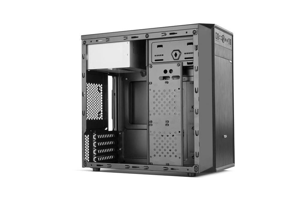 NOX Xtreme Products LITE030 - Caja PC, Frontal con Acabado Cepillado, Capacidad hasta 3 Ventiladores, Compatible con Placas Micro ATX y Mini ITX, Color Negro