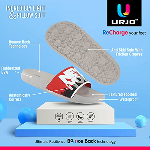 Image of URJO Kids's Sliders /Slippers Lightweight Super Flexible Arch Support Durable Anti Skid & Stylish Dailywear Sliders /Slippers for Boy's & Girl's