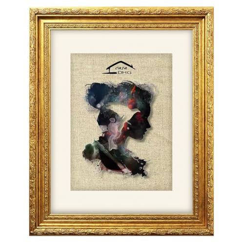 CasaDHG 11x14 Vintage Picture Frame Antique Photo Frames Retro Design with 8x10 mat Vintage Frames for Home Office and Wedding Decor Gold