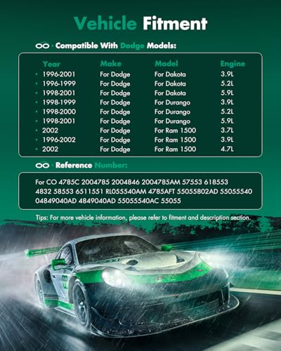 Image of SCITOO AC Compressor for Dodge for Ram 1500 5.2L 1996-2001 | Fast Cooling, Ultra Low Noise (≤72 dB)Air Conditioner Compressor with Clutch, Easy Installation, 2004785 2004846 2004785AM