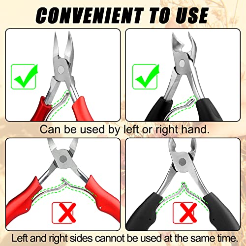 Toenail Clippers, Heavy Duty Nail Clippers for Thick Nails or Ingrown Toenail, Toe Nail Clippers with Easy Grip Rubber Handle for Men Seniors, Sharp Professional Stainless Steel Toenail Trimmer Nipper - Image 3