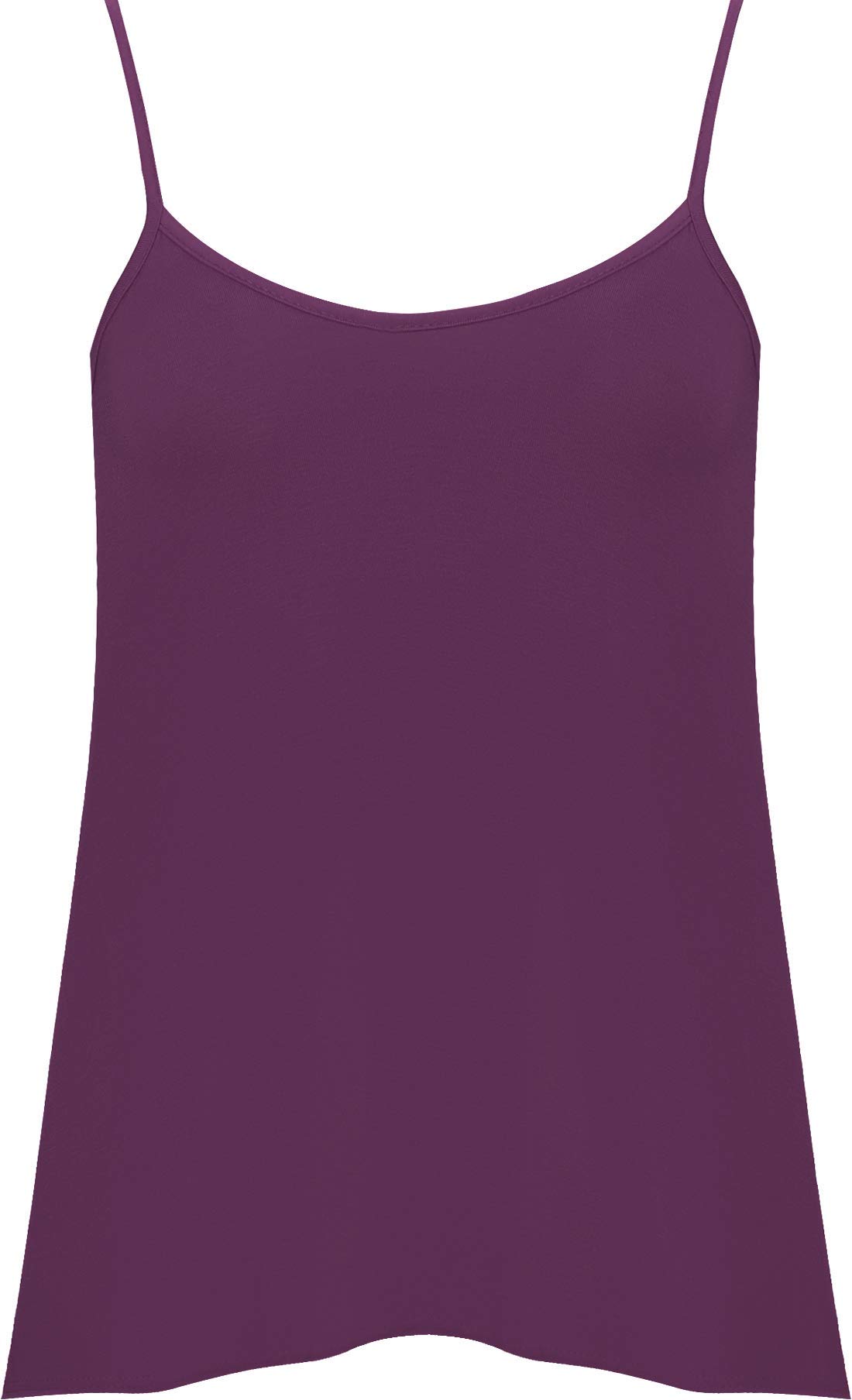 Wearall Women's Purple Plus Size Plain Strappy Sleeveless Swing Cami Vest Top 24-26