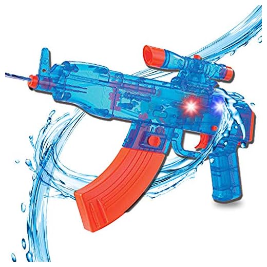 Liberty Imports Battery Operated Motorized Automatic Electric Super Water Gun Soaker Blaster (Blue (AK-47))