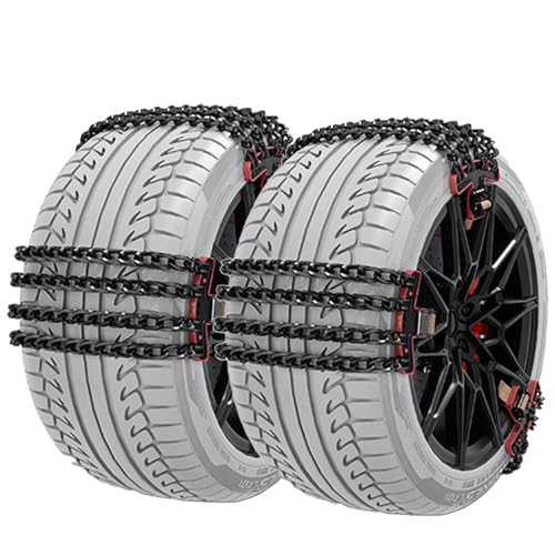 すべての車両用アンチスキッドタイヤチェーン、緊急牽引用、乗用車、SUV、ポータブル肥厚用に素早く簡単に取り付けられます。 Large (suitable for tires 235-275) 6個