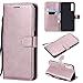 Produktbild Artfeel Flip Brieftasche Hülle für Samsung Galaxy A7 2018/A750, Premium PU Leder Handyhülle mit Kartenhalter,Retro Bookstyle Stand Abdeckung mit Magnetverschluss Handschlaufe Schutzhülle-Roségold
