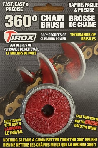 Tirox 360 Motorcycle Chain Cleaning Brush Tool - Safe to use on Non Sealed Oring and Xring Chains - Motorcycle ATV Dirt Bike and Offorad Drive Chains