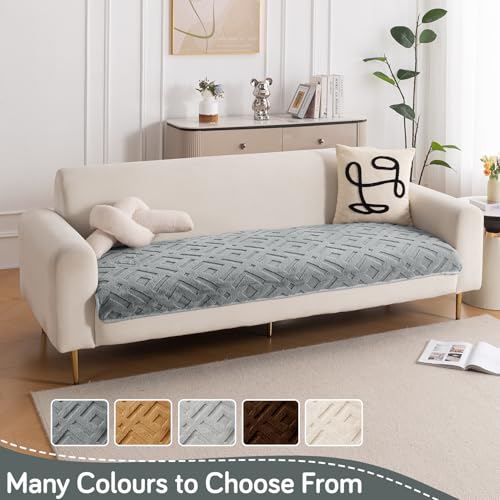 Image of HOKIPO 'Velvet Maze' Premium Anti Slip Sofa Cover Mats for L Shape and 1 /2 /3 Seater Sofa. Make Your Own Sofa Cover Set, 70(D) x 220(L) cm, Dark Grey (AR-5909-DGRY)