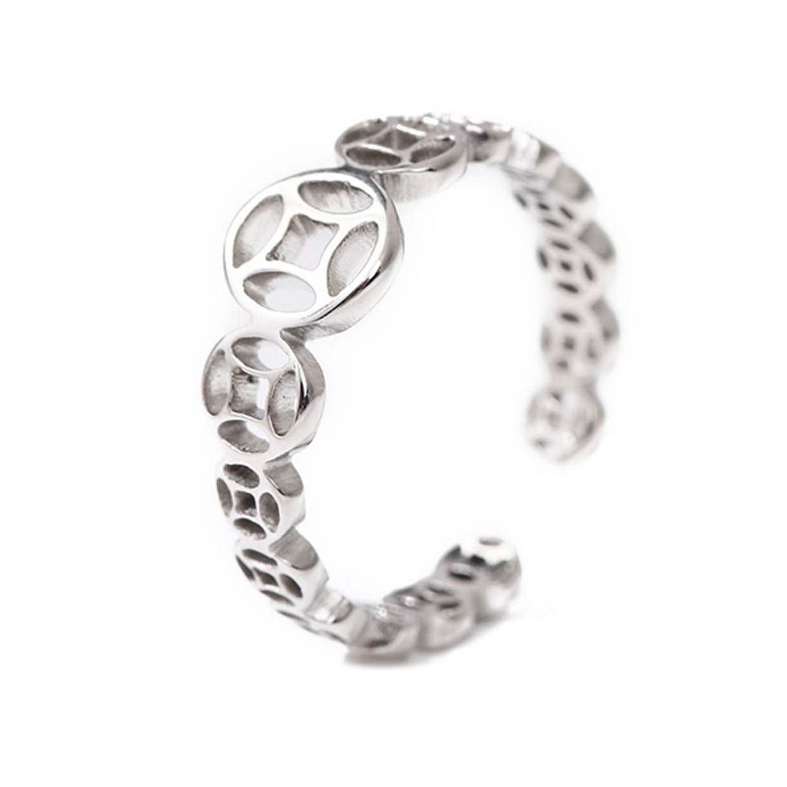 Amazon.co.jp: 女性ラッキーチャームリングマネーキャッチャーコイン  