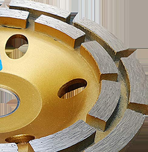Wellyuk Double Row Diamond Cup Grinding Wheel 6 Inch, Large Heavy Duty Concrete Surface Angle Grinder Disc For Granite Stone Marble Masonry Ceramic Golden Blade Disk #TOP4