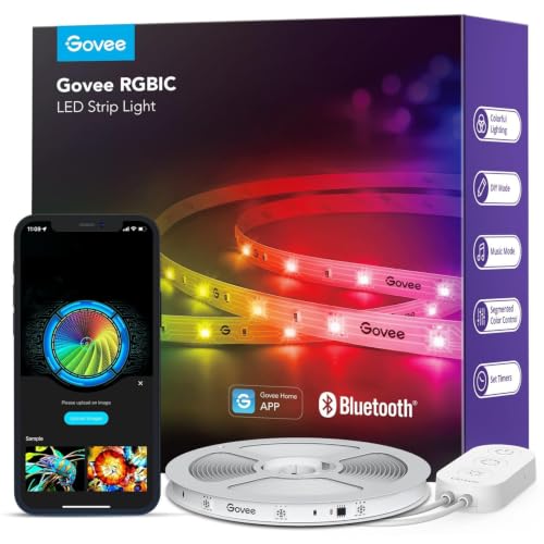 Govee LED Strip 10m, RGBIC LED Streifen mit Segmentcontrol, Musik Sync, 64 Szenenmodus, Steuerbar via App-Steuerung,Farbwechsel… – Ansicht 1