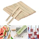 Personalized Popsicle Sticks Laser Engraved Custom Wooden Names Cakesicle Sticks,Handmade DIY Resin Mold Wood Ice Pop Sticks Making Tools (114 * 10mm)