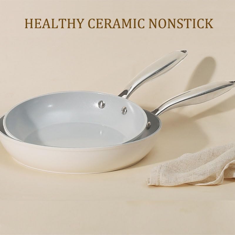 Miniatura 3 de Juego de utensilios de cocina de cerámica de 13 piezas, juego de utensilios de cocina de aluminio de calibre pesado, interior de cerámica saludable,