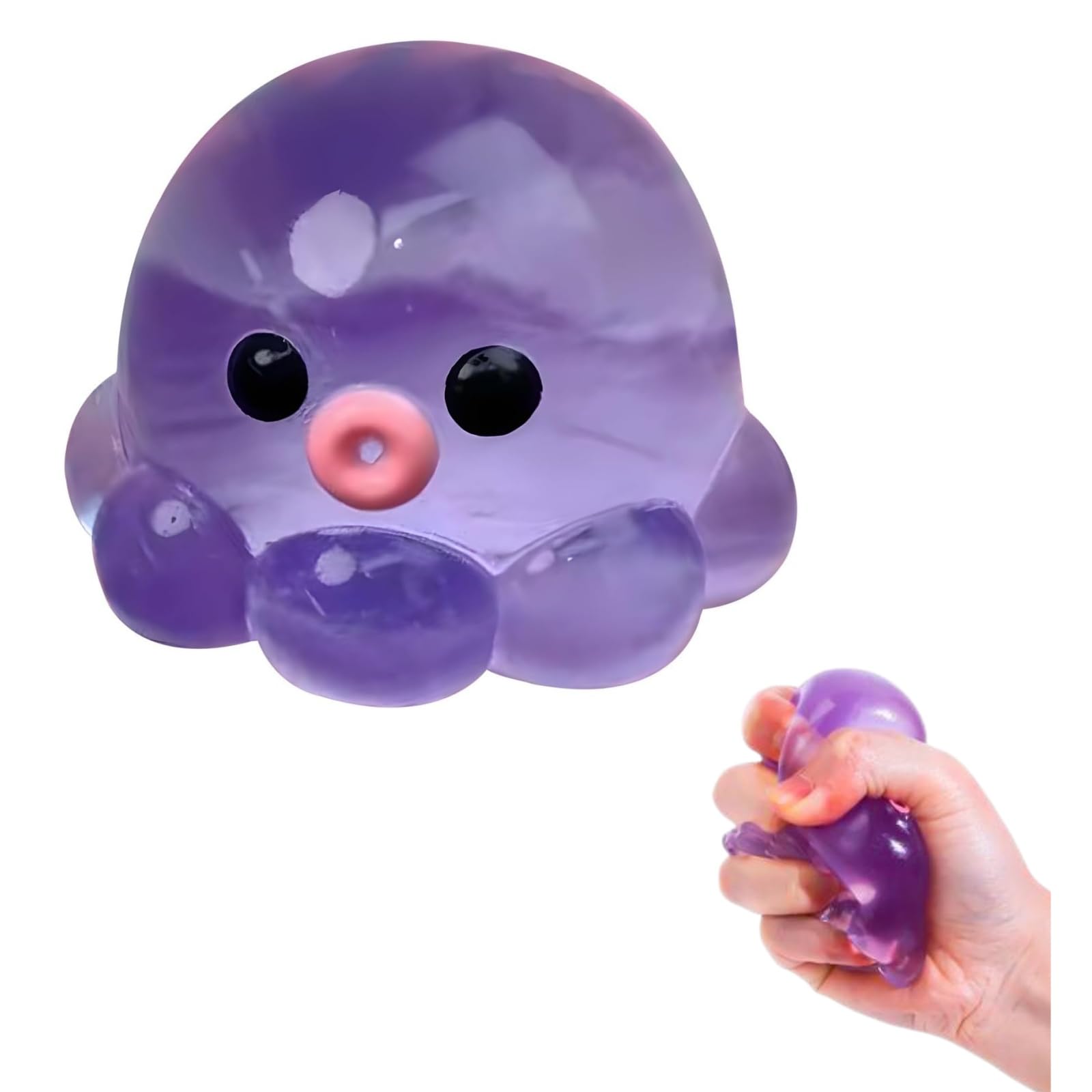 Winnsell Octopus Squishy Toys, 2.4 * 2.4'' Soft Squeeze Stress Relief Toys Fun Sensory Fidgets Squishies Cute Mini Crystal Octopus Squeezing Toy