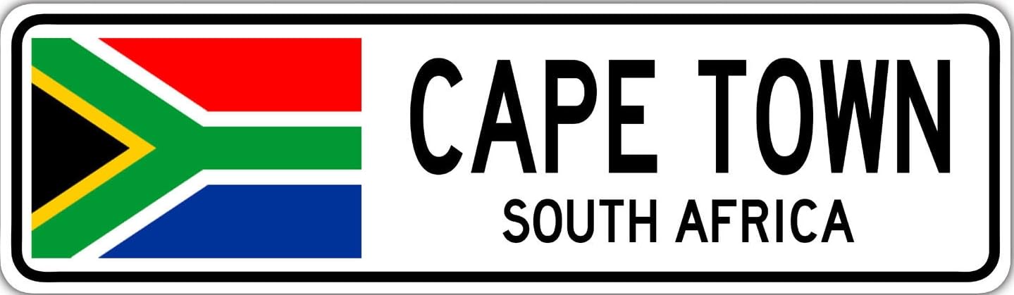 Cape Town, South Africa Street Sign South African Flag City Country Road Gift