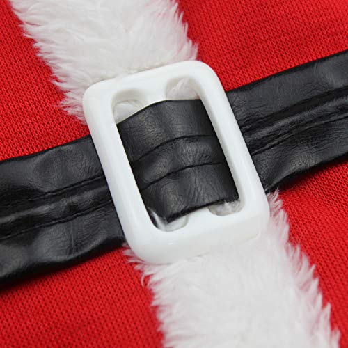 Zoneyee Pet Clothes Pet Costume Santa Outfit Pet Hoodies Party Dressing Apparel For Small Pets Dogs Puppy Kitten Cat With Leather (Red Santa, M) #TOP1