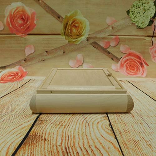 HomeDecoArt Wooden Wood Jewellery Jewllery Jewlery Box 3 Compartments- Compact Wooden Box with Mirror - Decoupage Plain Wooden Small Box