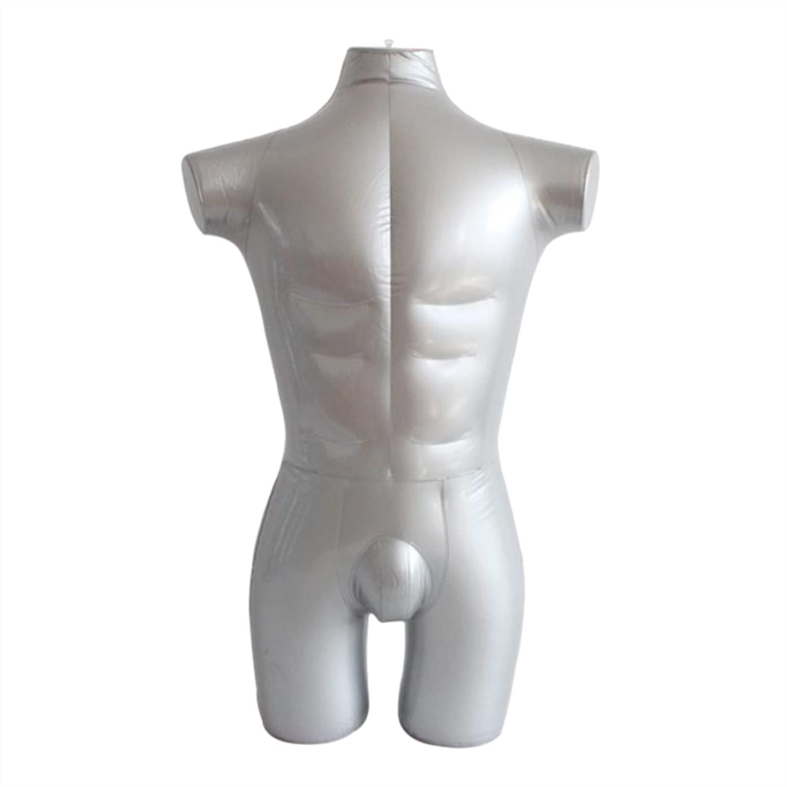 Maniquí macho inflable plateado de 33 pulgadas para lucir ropa interior sin arrugas