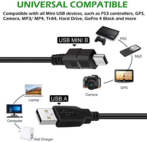 Batsoeasy 2 Pack 10Ft Ps3 Controller Charging Cable, Usb 2.0 Type A To Mini B Cable Sync Cord For Sony Playstation 3 Ps3/ Ps3 Slim/Ps Move Controllers, Cell Phones, Digital Cameras, Ti-84 Plus Ce Etc #TOP6