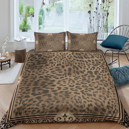 Housse de couette motif léopard 140x200 microfibre pour lit single - 4
