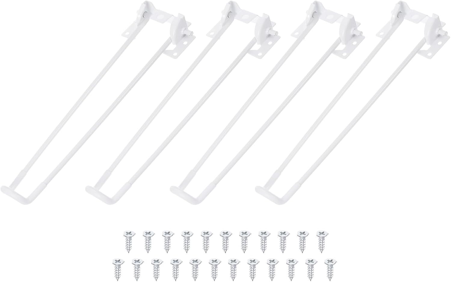 YOKIVE 4 Pcs Foldable Hairpin Legs, Metal Foldable Table Legs with Rubber Feet | Use in DIY Furniture Great for Table, Home, Office White(21")