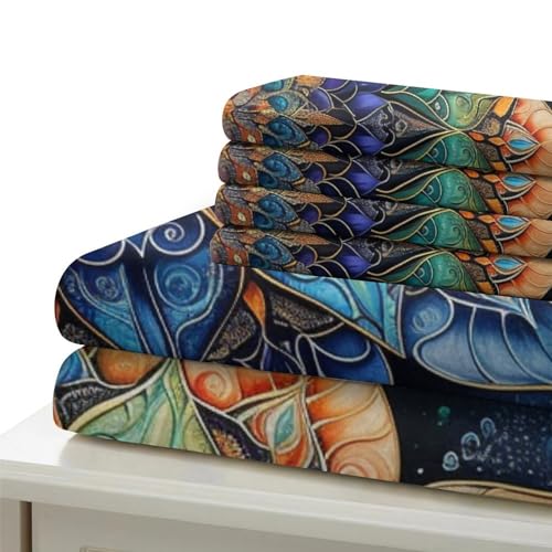 Housse de couette respirante bohemia 135x200cm en microfibre super douce anti-plis