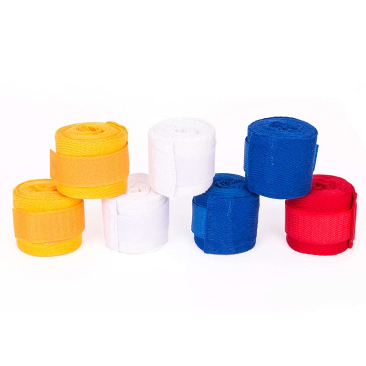 BESPORTBLE Protective Boxing Hand Wraps Handguard Straps in Yellow 2.5m Cotton for Karate Boxing Fitness Sticking Pad Closure