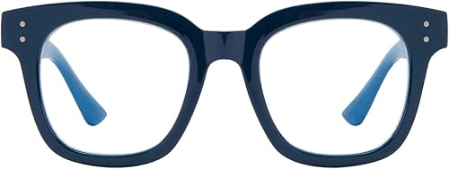 Miniatura 1 de Madison Avenue Lentes de bloqueo de luz azul de gran tamaño, a la moda, para mujer, antifatiga ocular y protección UV, anteojos de computadora (azul