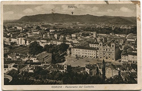 1937 Gorizia Panorama Dal Castello Città Tetti Podgora Paris France FP B/N VG Cartolina Postale
